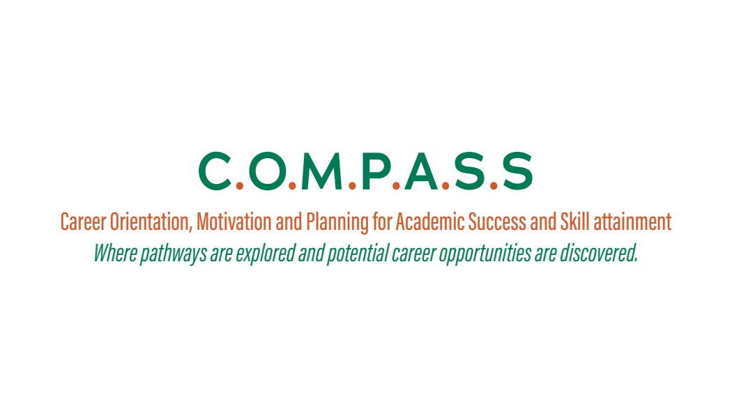 Business card back describing the C.O.M.P.A.S.S program